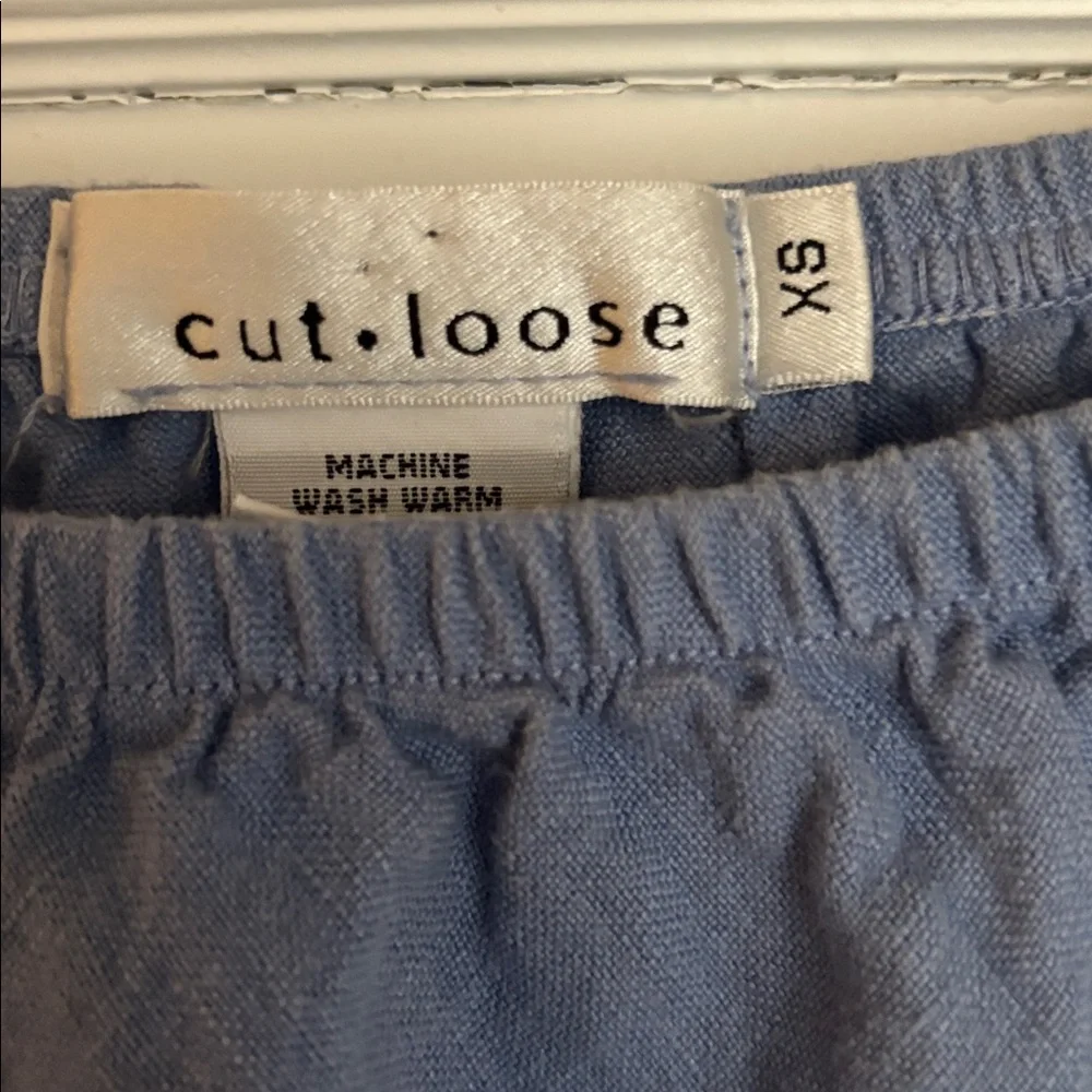 Cut Loose 100% Linen A-Line Skirt in Soft Blue - Picture 2 of 3